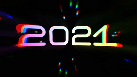 2021 with Twinkling lights loop Stock-Footage 144765601