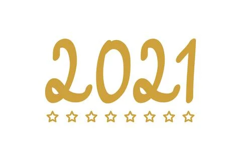2021 typography isolated on white background Stock-Illustration
