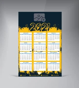 2021 Wall Calendar Template Stock Illustration
