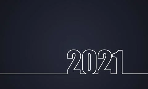 2021 with white line Stock Illustration