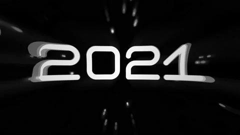 2021 with White Twinkling lights loop Stock-Footage 144767393