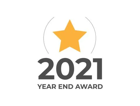 2021 Year End Award Batch Design. Vector Template. Employee award ceremony Stock Illustration