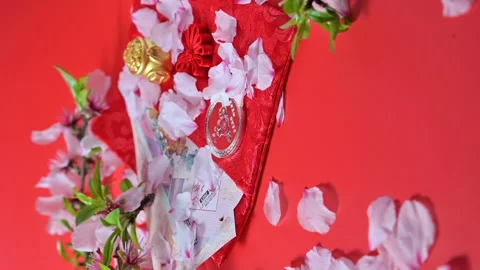2021 is year of the ox,Chinese characters on leftside wording and seal mean Stock Footage 150315401