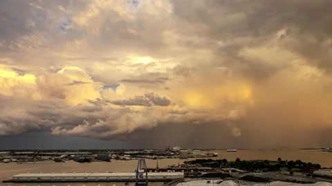 2022-07-28-Distant evening storms 03 H265-422 Rec.2020F 4KUHD 30 UHQ Stock Footage 202323693