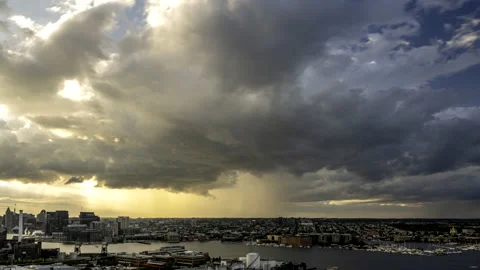 2022-07-28-Distant evening storms 01 H265-444 Rec.2020F 4KUHD 30 UHQ Video stock 202323698