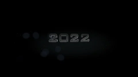 2022 3D title metal text on black alpha channel background Stock Footage 257348507