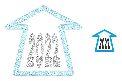 2022 Ahead Arrow Vector Mesh 2D Model Illustrazione stock