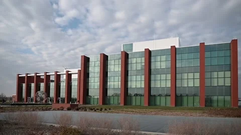 2022 B-Roll of the facade, or exterior of the U.S. Strategic Command Stock Footage 232803716