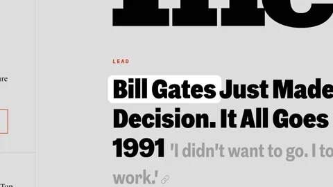 2022: Bill Gates Headlines Fast Sequence Stock Footage 224502149
