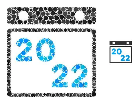 2022 Calendar Collage of Round Points 스톡 일러스트