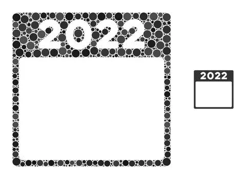 2022 Calendar Mosaic of Circle Points Illustrazione stock