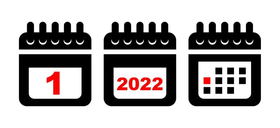 2022 Calendar Vector Flat Icon Illustrazione stock