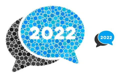 2022 Chat Messages Composition of Round Points 스톡 일러스트