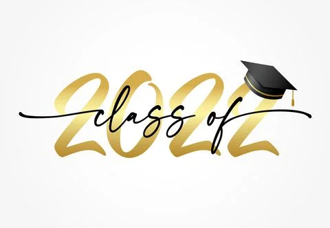 2022 class of with Graduation square academic cap Illustrazione stock