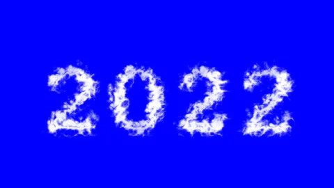 2022 cloud text effect blue isolated background Stock-Footage 138721735