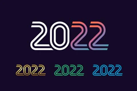 2022 colored line number Stock Illustration