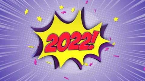 2022 Comic Text Animation, with Alpha Matte, Background, Loop Stock Footage 166227068