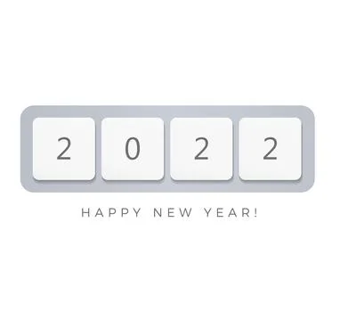 2022 computer keyboard buttons, Happy New 2022 Year creative poster design for Illustrazione stock