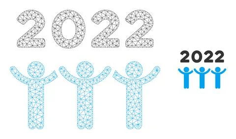 2022 Dancing People Vector Mesh 2D Model Illustrazione stock