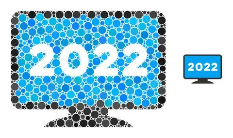 2022 Display Screen Collage of Round Points イラスト素材