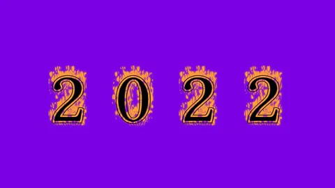 2022 fire text effect violet background Stock Footage 136066242
