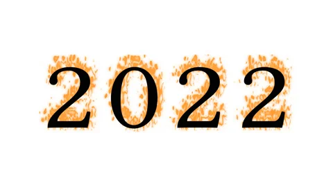 2022 fire text effect white isolated background Stock Footage 138071865