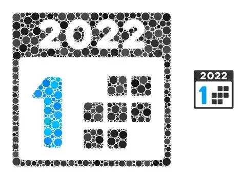 2022 First Day Mosaic of Round Points イラスト素材