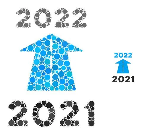 2022 Future Road Collage of Round Points イラスト素材