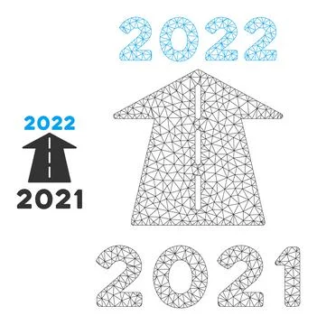 2022 Future Road Vector Mesh Carcass Model Illustrazione stock