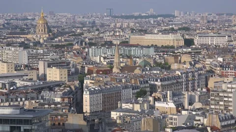 2022 - good high angle establishing shot of Paris, France and suburbs. Stock Footage 220262501