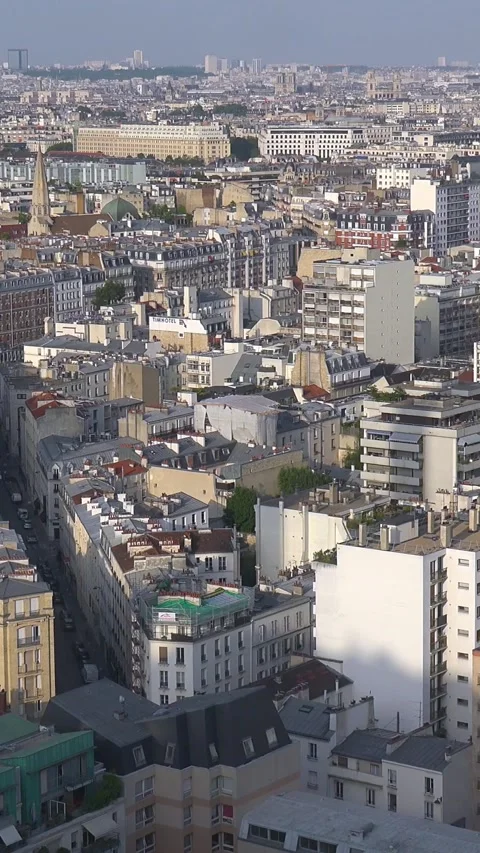 2022 - good high angle establishing shot of Paris, France and suburbs. Stock Footage 303986783