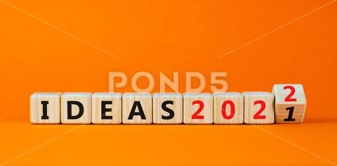 Photograph: 2022 ideas new year symbol. Turned a wooden cube and ...