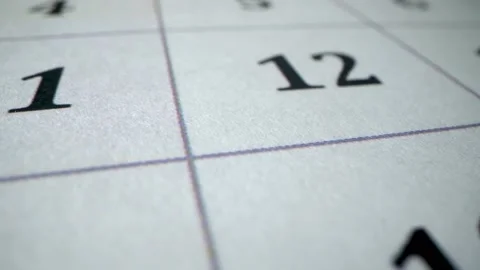2022. Macro shot date of month on calendar Stock Footage 167420443