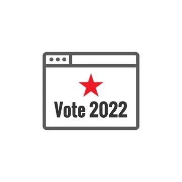 2022 Midterm Elections Design with Red White and Blue Vote Icon Stock Illustration