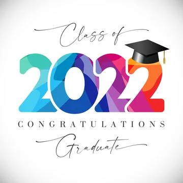 2022 mortarboard colour script Stock Illustration