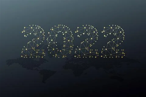 2022 network sign with World Map. Triangle icon. Vector illustration element Stock Illustration