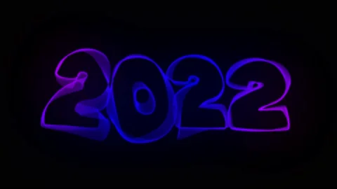 2022 new year Creative Typography Text Animation with wavy color lines. 4k Stock Footage 152955436