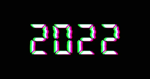 2022 New Year Glitch. text animation. Retro futuristic animation Stock Footage 154963161