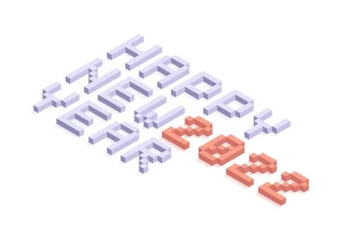 2022 New year isometric vector illustration art. Minimal 2022 vector Holiday  Stock Illustration