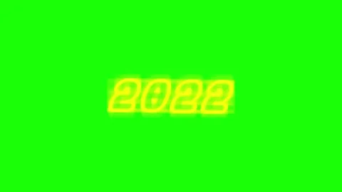 2022 New Year Number Countup in Yellow Greenscreen Background Stock Footage 167173946