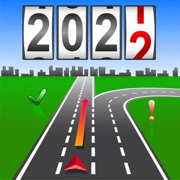 2022 New Year replacement of navigation way forward Stock Illustration