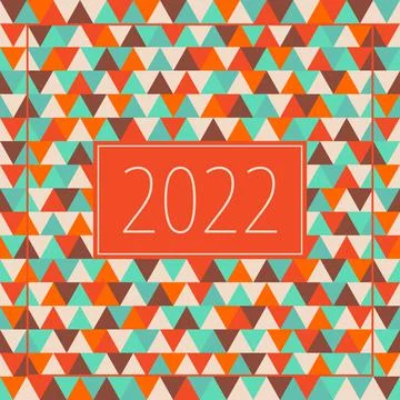 2022 New Year vector pattern. Greeting card for celebration Иллюстрация