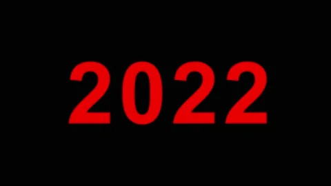 2022 new year,loop color change number animation,happy new year text on black ba Stock Footage 167614839