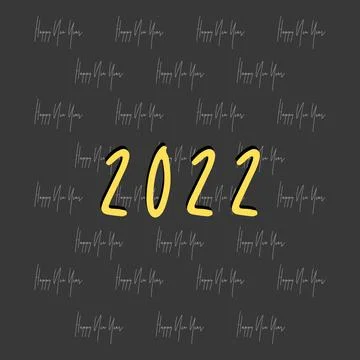 2022 numeric typography on dark background Stock Illustration