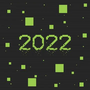 2022 numeric typography text.  New year 2022. Stock Illustration
