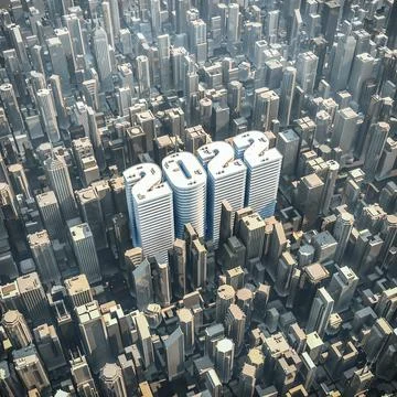 2022 office tower concept Illustrazione stock