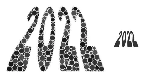 2022 Perspective Digits Composition of Circle Points イラスト素材