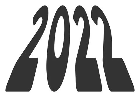 2022 Perspective Digits Vector Flat Icon Illustrazione stock