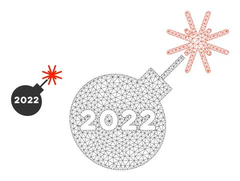2022 Petard Vector Mesh 2D Model Illustrazione stock