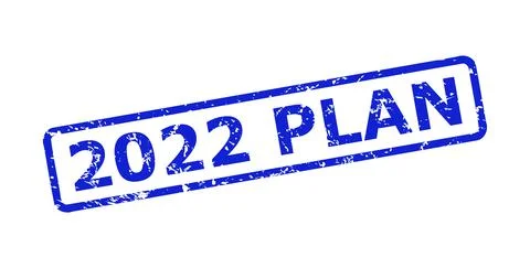 2022 PLAN Seal with Grunged Texture and Rounded Rectangle Frame 스톡 일러스트